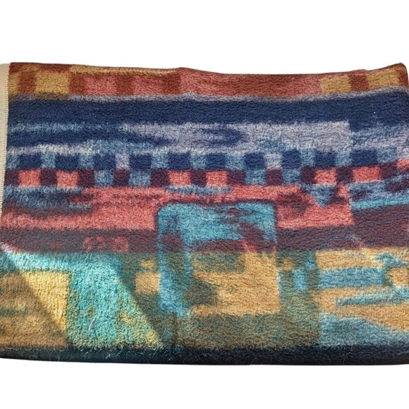 Biederlack Southwestern Style Blanket Reversible Fleece Native Inspired Abstract - Picture 3 of 9